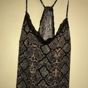 Womens cami, snakeskin pattern in black, brown, gray. XXL